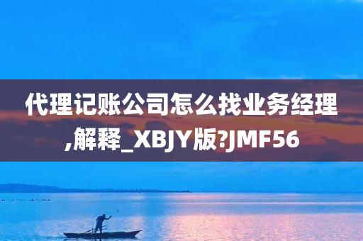 代理记账公司怎么找业务经理,解释_XBJY版?JMF56