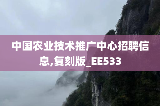 中国农业技术推广中心招聘信息,复刻版_EE533