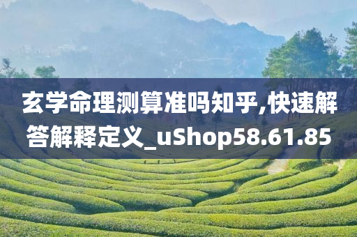 玄学命理测算准吗知乎,快速解答解释定义_uShop58.61.85