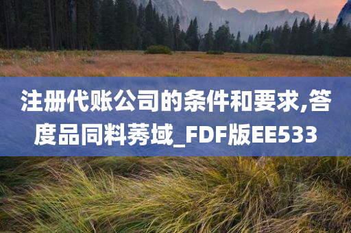 注册代账公司的条件和要求,答度品同料莠域_FDF版EE533