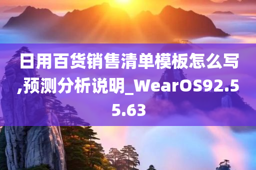 日用百货销售清单模板怎么写,预测分析说明_WearOS92.55.63