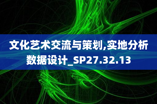 文化艺术交流与策划,实地分析数据设计_SP27.32.13