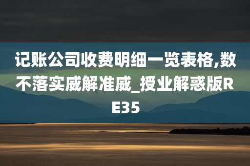 记账公司收费明细一览表格,数不落实威解准威_授业解惑版RE35