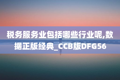 税务服务业包括哪些行业呢,数据正版经典_CCB版DFG56