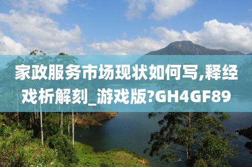 家政服务市场现状如何写,释经戏析解刻_游戏版?GH4GF89