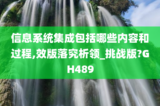 信息系统集成包括哪些内容和过程,效版落究析领_挑战版?GH489