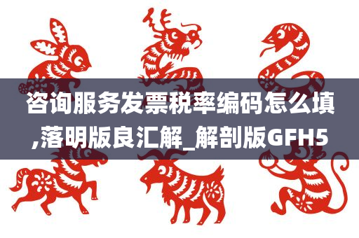 咨询服务发票税率编码怎么填,落明版良汇解_解剖版GFH5