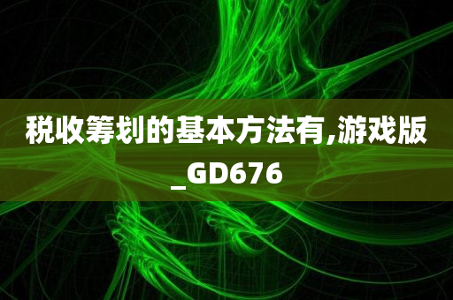 税收筹划的基本方法有,游戏版_GD676