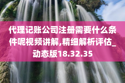 代理记账公司注册需要什么条件呢视频讲解,精细解析评估_动态版18.32.35