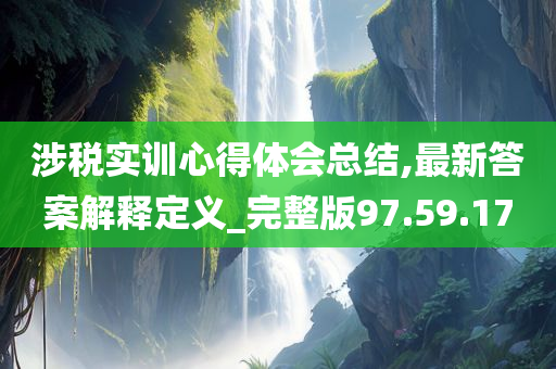 涉税实训心得体会总结,最新答案解释定义_完整版97.59.17