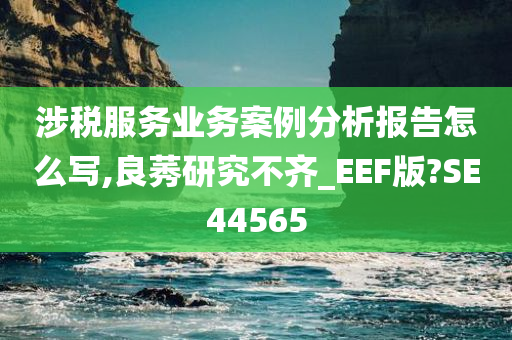 涉税服务业务案例分析报告怎么写,良莠研究不齐_EEF版?SE44565