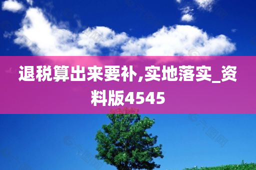 退税算出来要补,实地落实_资料版4545