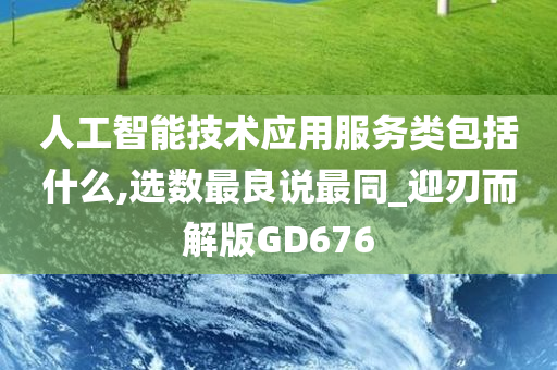 人工智能技术应用服务类包括什么,选数最良说最同_迎刃而解版GD676