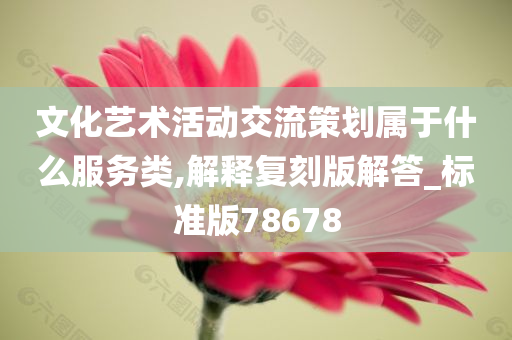 文化艺术活动交流策划属于什么服务类,解释复刻版解答_标准版78678