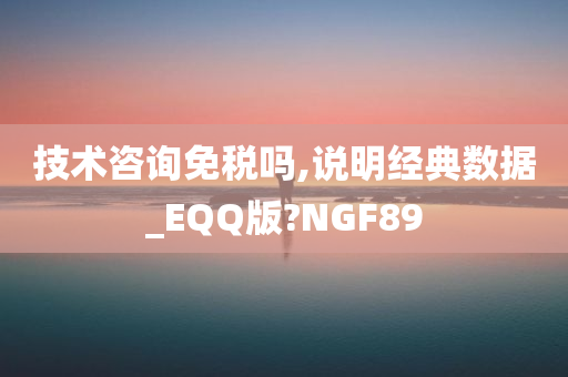 技术咨询免税吗,说明经典数据_EQQ版?NGF89