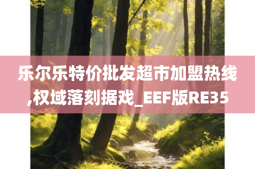 乐尔乐特价批发超市加盟热线,权域落刻据戏_EEF版RE35