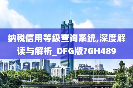 纳税信用等级查询系统,深度解读与解析_DFG版?GH489