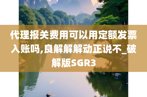 代理报关费用可以用定额发票入账吗,良解解解动正说不_破解版SGR3