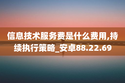 信息技术服务费是什么费用,持续执行策略_安卓88.22.69