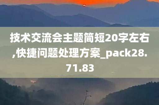 技术交流会主题简短20字左右,快捷问题处理方案_pack28.71.83