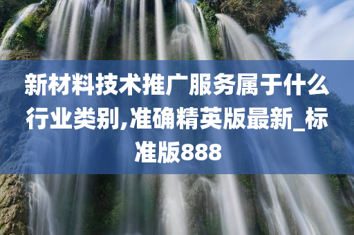 新材料技术推广服务属于什么行业类别,准确精英版最新_标准版888