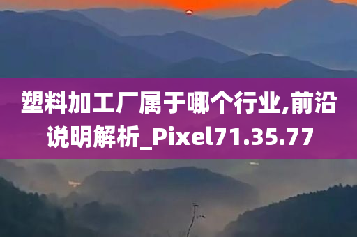 塑料加工厂属于哪个行业,前沿说明解析_Pixel71.35.77