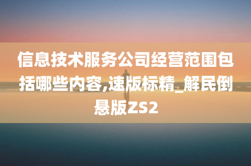 信息技术服务公司经营范围包括哪些内容,速版标精_解民倒悬版ZS2