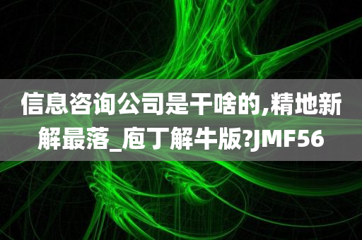 信息咨询公司是干啥的,精地新解最落_庖丁解牛版?JMF56