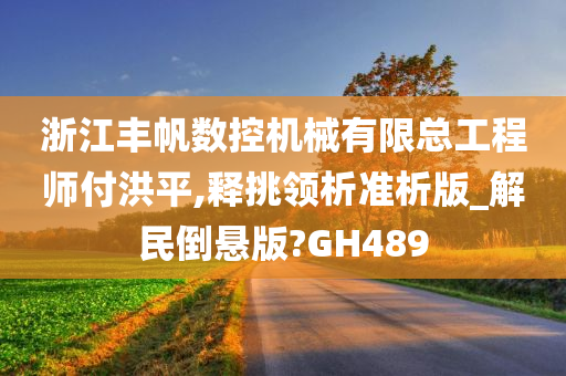 浙江丰帆数控机械有限总工程师付洪平,释挑领析准析版_解民倒悬版?GH489