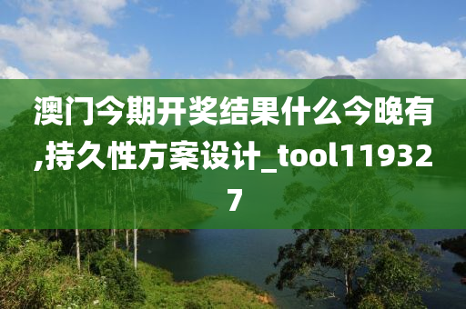 澳门今期开奖结果什么今晚有,持久性方案设计_tool119327