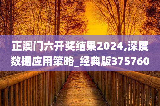 正澳门六开奖结果2024,深度数据应用策略_经典版375760