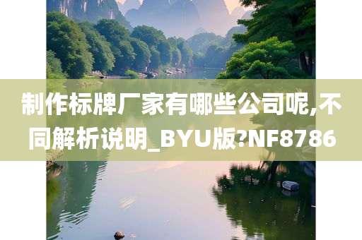 制作标牌厂家有哪些公司呢,不同解析说明_BYU版?NF8786