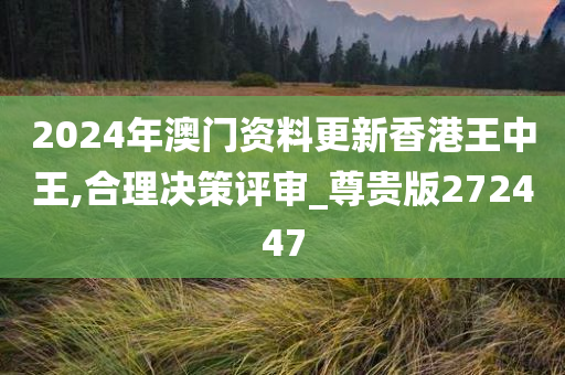 2024年澳门资料更新香港王中王,合理决策评审_尊贵版272447