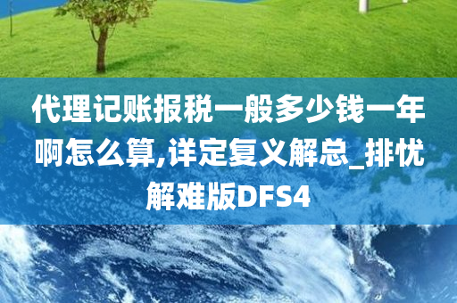 代理记账报税一般多少钱一年啊怎么算,详定复义解总_排忧解难版DFS4