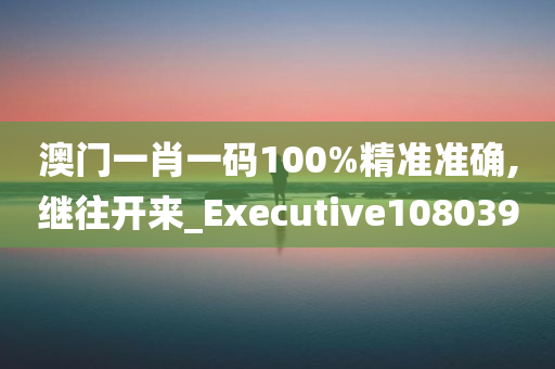 澳门一肖一码100%精准准确,继往开来_Executive108039