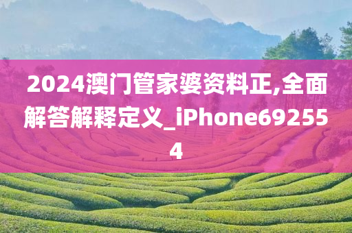 2024澳门管家婆资料正,全面解答解释定义_iPhone692554