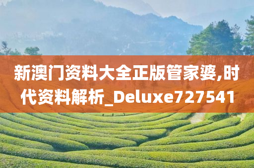 新澳门资料大全正版管家婆,时代资料解析_Deluxe727541