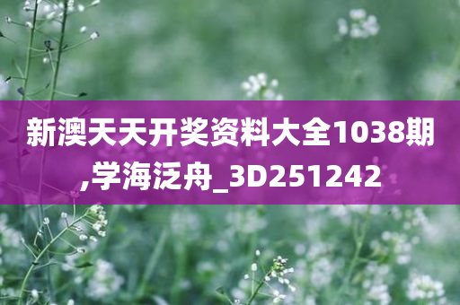 新澳天天开奖资料大全1038期,学海泛舟_3D251242