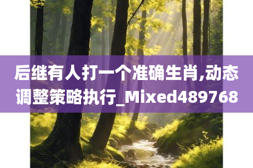 后继有人打一个准确生肖,动态调整策略执行_Mixed489768