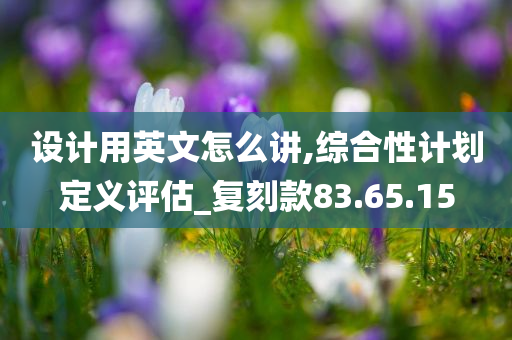 设计用英文怎么讲,综合性计划定义评估_复刻款83.65.15