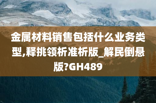 金属材料销售包括什么业务类型,释挑领析准析版_解民倒悬版?GH489